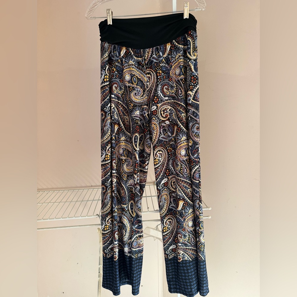 I.N. Studio Black and Multicolor Paisley Pants - Picture 1 of 6